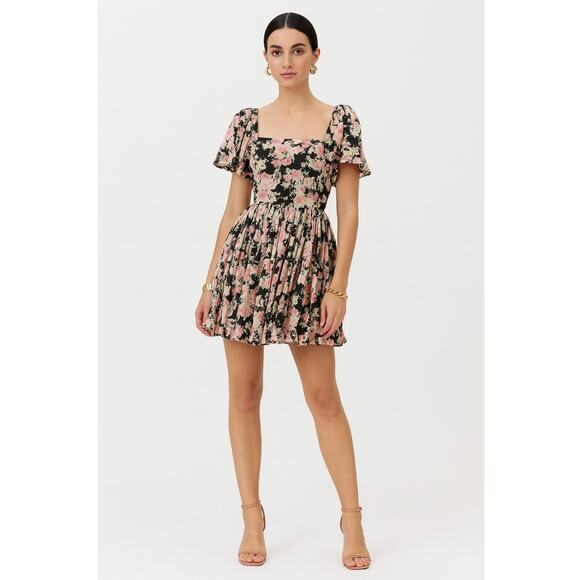 Maison Amory Mini Dress Small Black Pink NEW - Picture 1 of 8